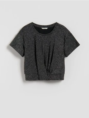 Reserved - Bluzka z metaliczną nicią - czarny