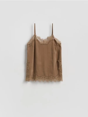 Reserved - Bluzka z modalem - beżowy