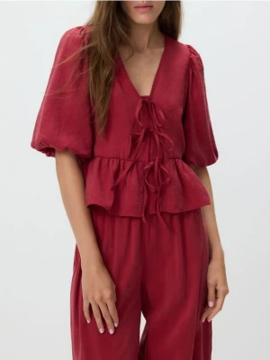 Reserved - Bluzka z modalem - bordowy