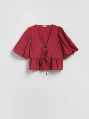 Reserved - Bluzka z modalem - bordowy