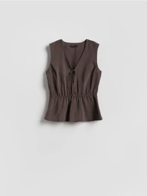 Reserved - Bluzka z modalem - brązowy