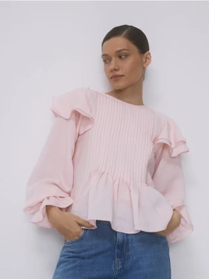 Reserved - Bluzka z modalem - brzoskwiniowy