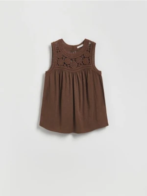 Reserved - Bluzka z modalem - ciemnobrązowy