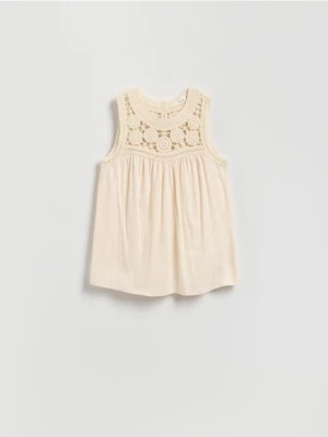 Reserved - Bluzka z modalem - złamana biel