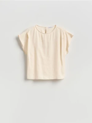 Reserved - Bluzka z modalem - złamana biel