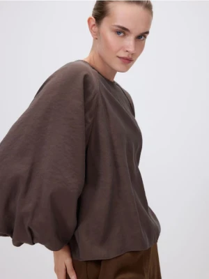 Reserved - Bluzka z modalu - ciemnobrązowy