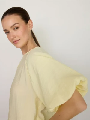 Reserved - Bluzka z modalu - jasnożółty