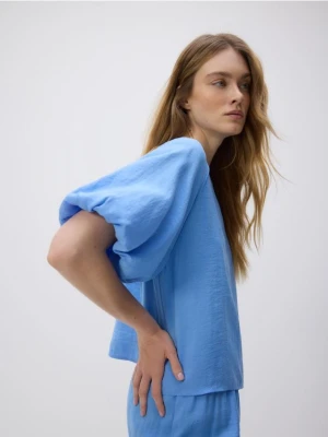 Reserved - Bluzka z modalu - niebieski