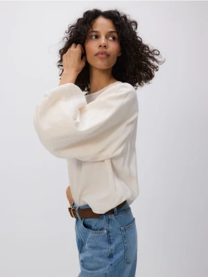 Reserved - Bluzka z modalu - złamana biel