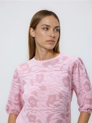 Zdjęcie produktu Reserved - Bluzka z ozdobnym wzorem - różowy