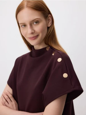 Reserved - Bluzka z ozdobnymi guzikami - ciemnofioletowy