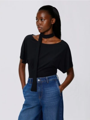 Reserved - Bluzka z szalem - czarny