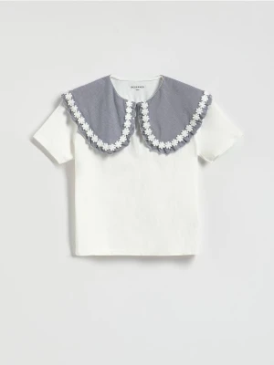 Reserved - Bluzka z szerokim kołnierzem - wielobarwny