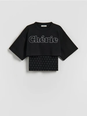 Reserved - Bluzka z topem - czarny