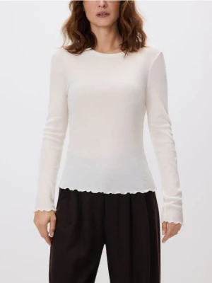Reserved - Bluzka z wełną - złamana biel
