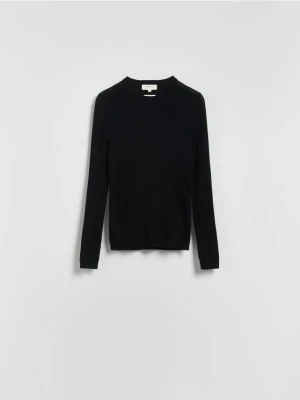 Reserved - Bluzka z wełny merino - czarny