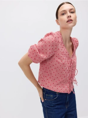 Reserved - Bluzka z wiązaniami - czerwony