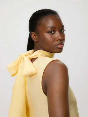 Reserved - Bluzka z wiązaniem - jasnożółty