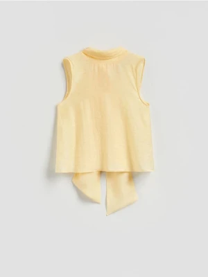 Reserved - Bluzka z wiązaniem - jasnożółty