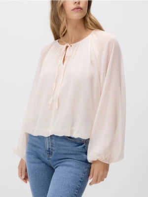 Reserved - Bluzka z wiązaniem - pastelowy róż