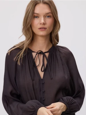 Reserved - Bluzka z wiskozą - brązowy