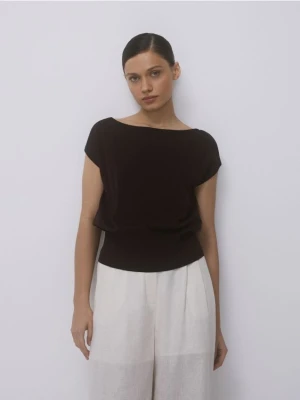 Reserved - Bluzka z wiskozą - brązowy