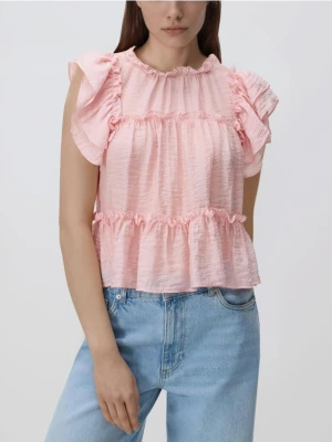 Reserved - Bluzka z wiskozą - brzoskwiniowy