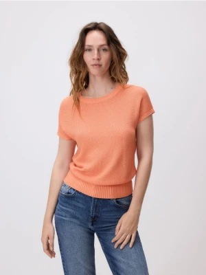 Reserved - Bluzka z wiskozą - brzoskwiniowy