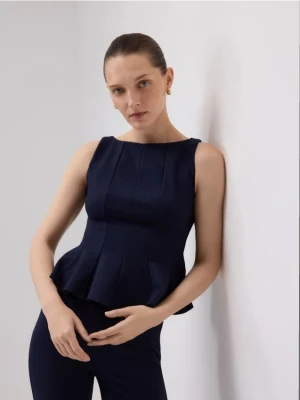 Reserved - Bluzka z wiskozą - granatowy