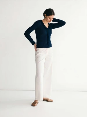 Reserved - Bluzka z wiskozą - granatowy