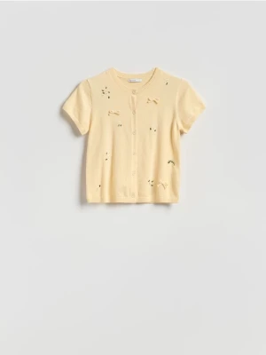 Reserved - Bluzka z wiskozą - jasnożółty