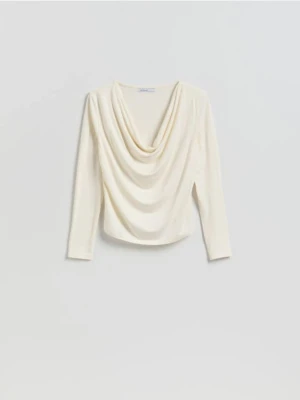 Reserved - Bluzka z wiskozą - kremowy