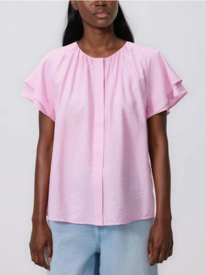Reserved - Bluzka z wiskozą - pastelowy róż