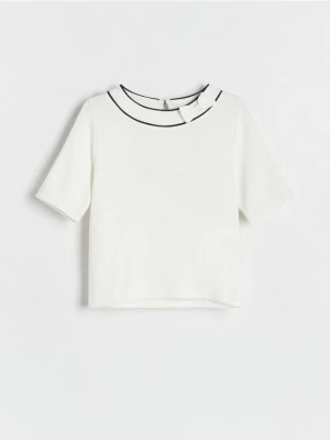 Reserved - Bluzka z wiskozą - złamana biel