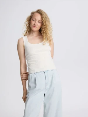 Reserved - Bluzka z wiskozą - złamana biel