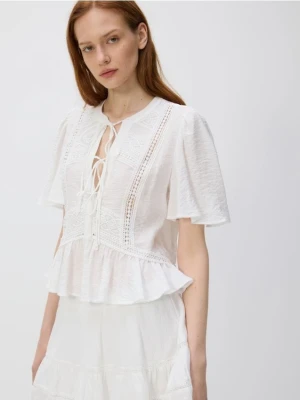 Reserved - Bluzka z wiskozy - biały