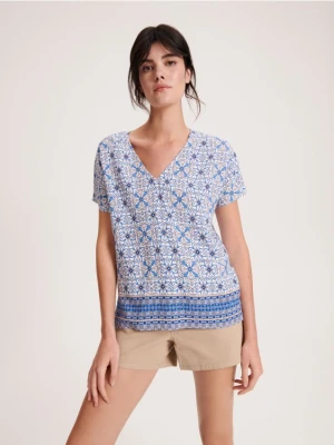 Reserved - Bluzka z wiskozy - niebieski