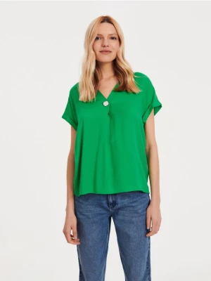 Reserved - Bluzka z wiskozy - zielony