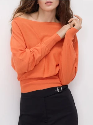 Reserved - Bluzka ze ściągaczem - pomarańczowy