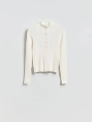 Reserved - Bluzka ze stójką - kremowy