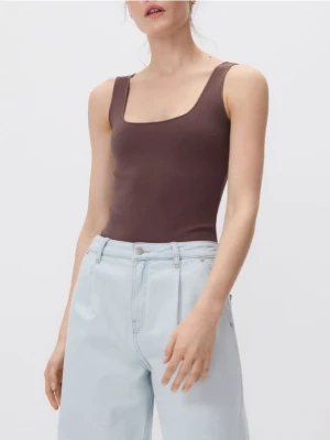 Reserved - Body na ramiączkach - ciemnobrązowy