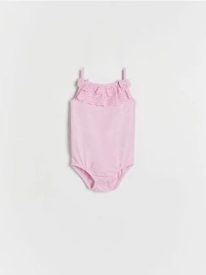 Reserved - Body z ażurowym zdobiniem - pastelowy róż