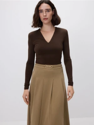 Reserved - Body z długim rękawem - ciemnobrązowy