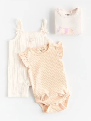Reserved - Body z falbanką 2 pack - kremowy