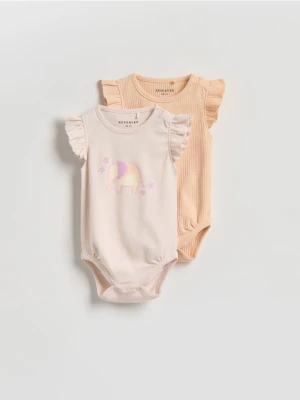 Reserved - Body z falbanką 2 pack - kremowy