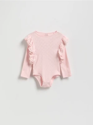 Reserved - Body z falbanką - pastelowy róż