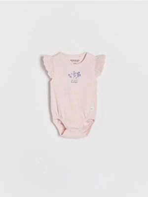 Reserved - Body z falbankami - pastelowy róż