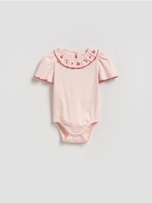 Reserved - Body z kołnierzykiem - pastelowy róż
