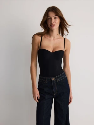 Reserved - Body z modulowanymi miseczkami - czarny