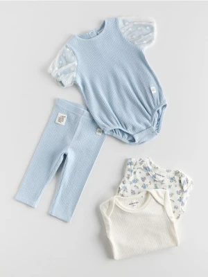 Reserved - Body z ozdobnymi rękawami - jasnoniebieski